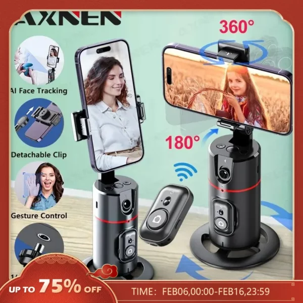 AXNEN-Stabilisateur de cardan de suivi de bureau, monopode, rotation à 2023 °, télécommande, photographie en direct Tiktok, nouveau, 360