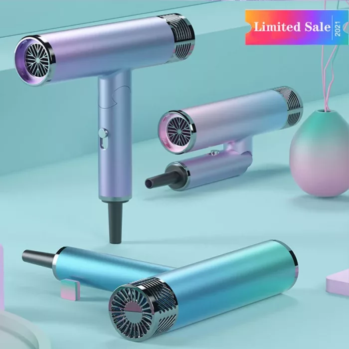 Sèche-cheveux professionnel pour salon de coiffure, air froid et chaud, ions négatifs, silencieux, pliable – Image 5