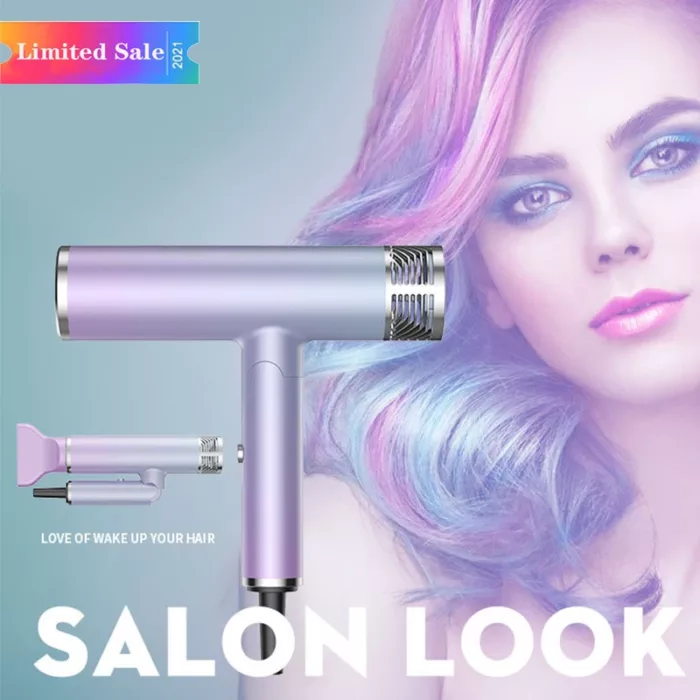 Sèche-cheveux professionnel pour salon de coiffure, air froid et chaud, ions négatifs, silencieux, pliable – Image 6