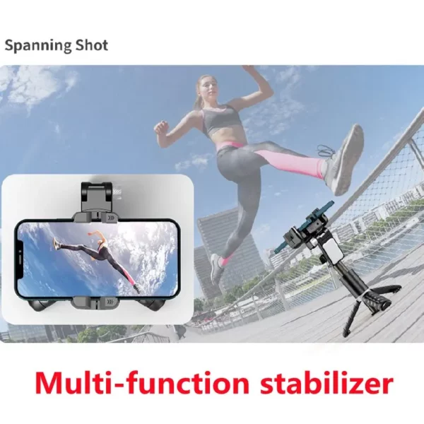 Stabilisateur de cardan perche à selfie avec trépied, rotation à 360 °, mode suivant la prise de vue, iPhone, téléphone, smartphone, photographie en direct – Image 2