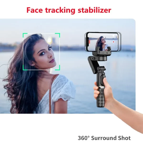 Stabilisateur de cardan perche à selfie avec trépied, rotation à 360 °, mode suivant la prise de vue, iPhone, téléphone, smartphone, photographie en direct – Image 3