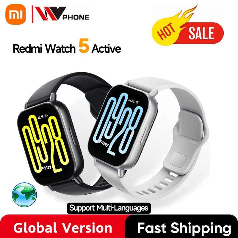 Global Version Xiaomi Redmi Watch 5 Active 2” Display Up to 18 days of battery life 140+ workout modes Bluetooth calling 5ATM