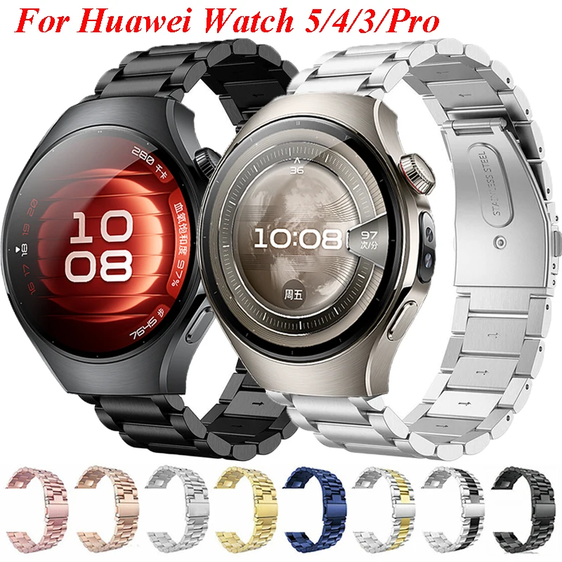 Strap For Huawei Watch 5 46mm 42mm Stainless Steel Band Metal Bracelet For Huawei Watch 3 4 Pro 5 Correa Replacement Watchband