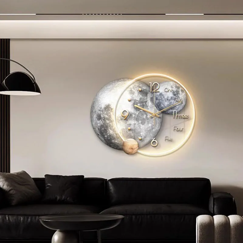 Design Silent Wall Clocks Led Art Mural Living Room Luxury Xenomorph Wall Watch Large Restaurant Horloge Murale Home Decoration