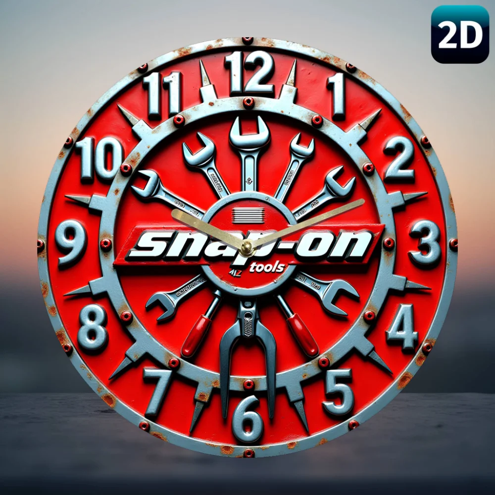 【Snap-On Tools】Blue Ice Crystal Silent Wall Clock – Acrylic Modern Decor for Living Room/Study | AA Battery Operated