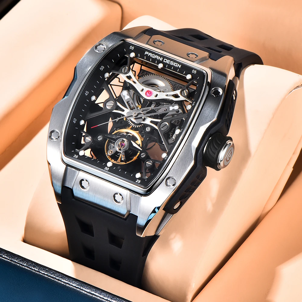 PAGANI DESIGN nouveau 42MM cadran squelette montre mécanique pour hommes marque de luxe verre saphir montre automatique 50M montre étanche hommes
