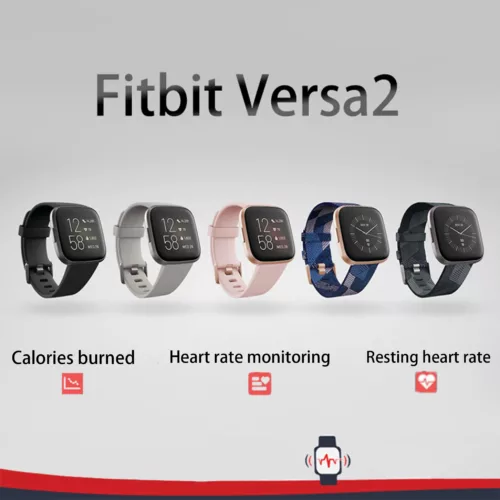 Fitbit Versa 2 Smartwatch santé et fitness avec fréquence cardiaque, musique, Alexa intégré, suivi du sommeil et du natation, noir/carbone