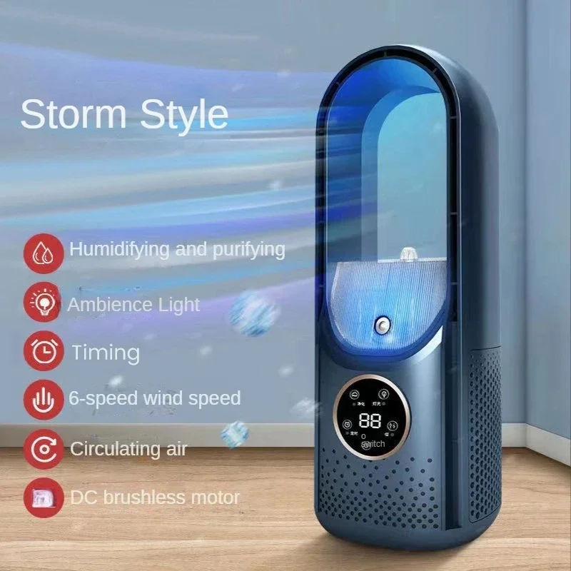 Refroidisseur d’air USB Portable, ventilateur électrique sans feuilles, minuterie silencieuse à 6 vitesses, ventilateur de refroidissement, humidificateur, ventilateur de climatisation