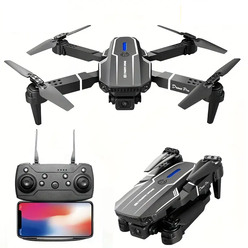 c54bdc5ea708fb0779d8ca9db5920c56.png E88 Quadcopter UAV Drone with Dual HD Cameras - Black (HD Dual Camera) - Image 1
